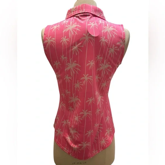 Tropical Pink Sleeveless Blouse - Picture 3 of 3